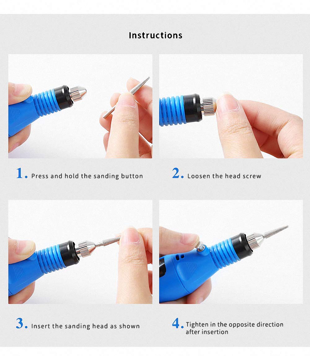 Professional Electric Nail Drill Kit - Rechargeable Manicure & Pedicure Machine with 6 Bits, Nail File Buffer for Acrylic Nails, Toe Care & Polish - Perfect for Salon, Home Use & DIY Nail Art