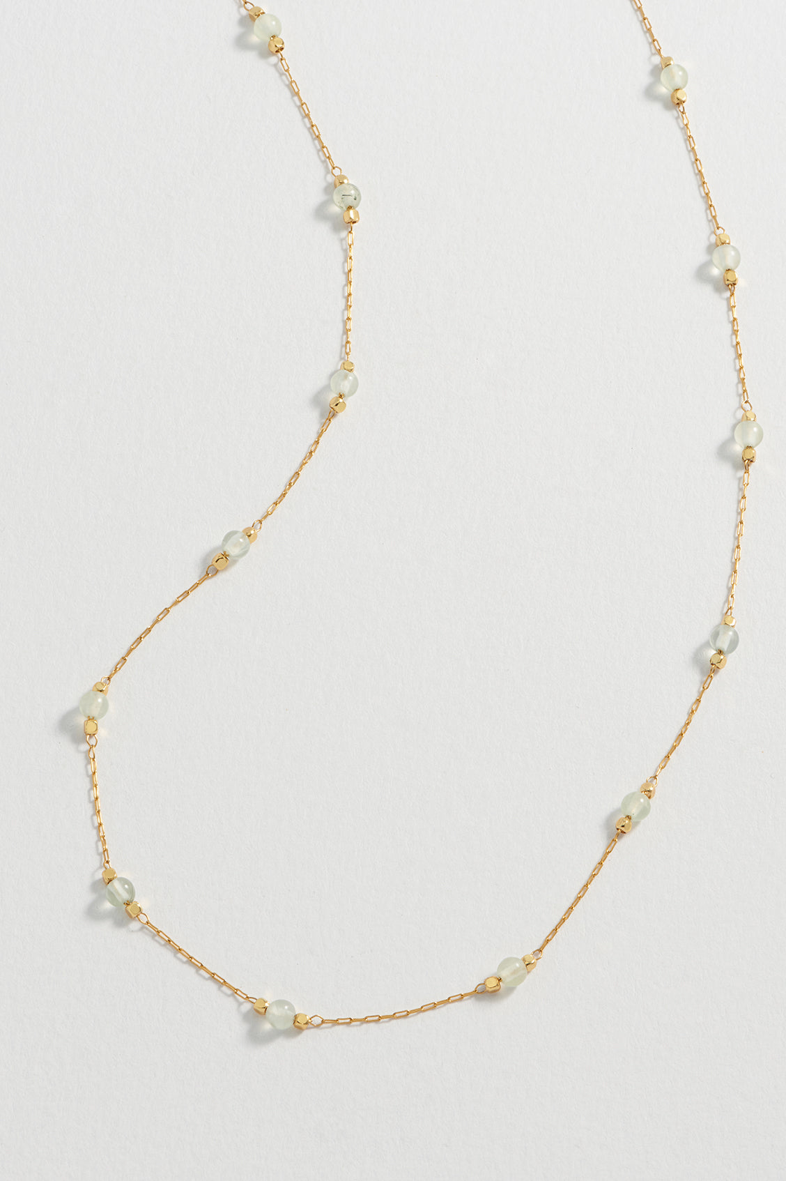 Prehnite Gemstone Bead Necklace - Healing Crystal Jewelry for Women, Natural Stone Pendant for Meditation & Energy Balance | Perfect for Yoga, Reiki & Spiritual Wellness