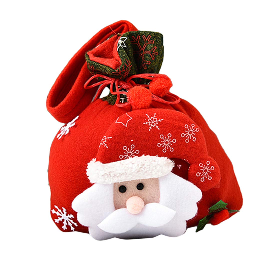 Festive Christmas Candy Tote Bags with Handles - Holiday Gift Bags for Grocery Shopping, Xmas Parties & Kids Goodies - Santa Claus Themed Reusable Totes for Christmas Decorations & Festive Celebrations