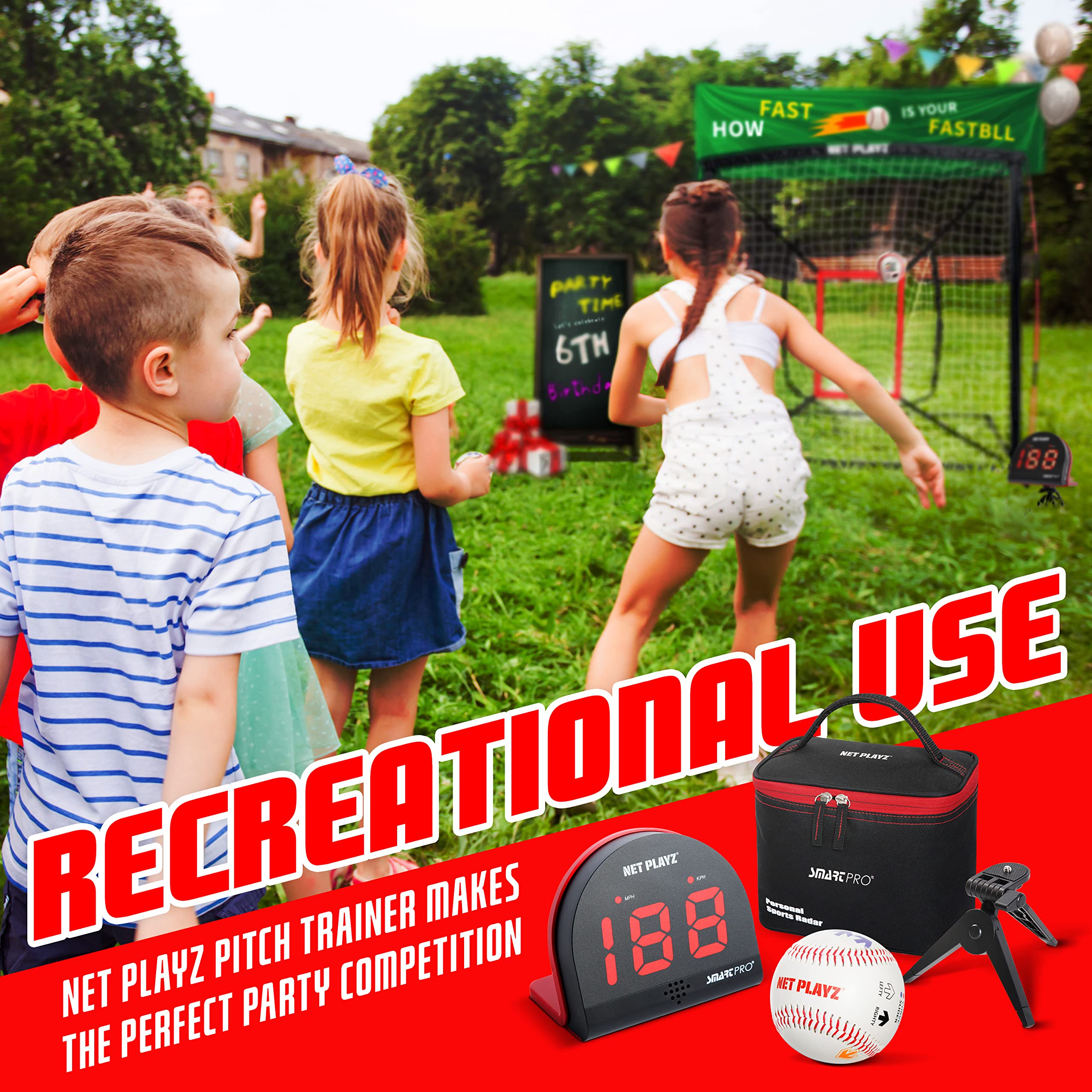 NET-PLAYZ Baseball Pitching Training Aids & Equipment – Speed Radar & Pitch Trainer Kit for Kids, Teens, Adults | Perfect Gift for Baseball Players & Pitchers | Improve Pitching Skills for All Ages & Levels | Ideal for Practice, Games & Training Sessions