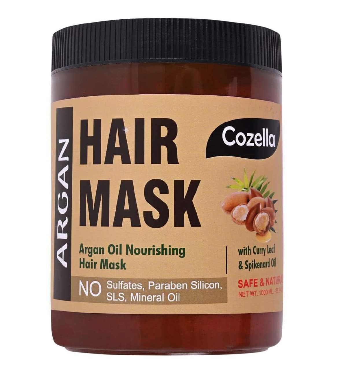 Professional Keratin Hair Mask for Women & Men - Deep Conditioning & Smoothing Treatment - Sulfate & Paraben Free - Safe & Natural Formula - Works on All Hair Types - 1000ml (ARGAN-1-MASK) - Perfect for Damaged, Frizzy & Color-Treated Hair at Home or Salon