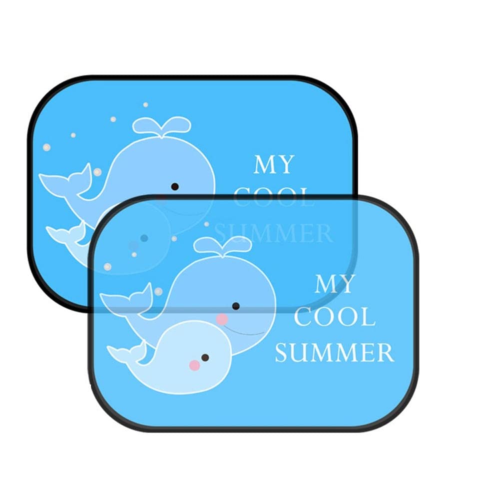 TOYOREY 2-Pack Foldable Car Window Sun Shades - Cartoon Pattern UV Protection for Baby & Kids - Universal Fit for Most Vehicles - Perfect for Road Trips, Summer Driving & Child Safety