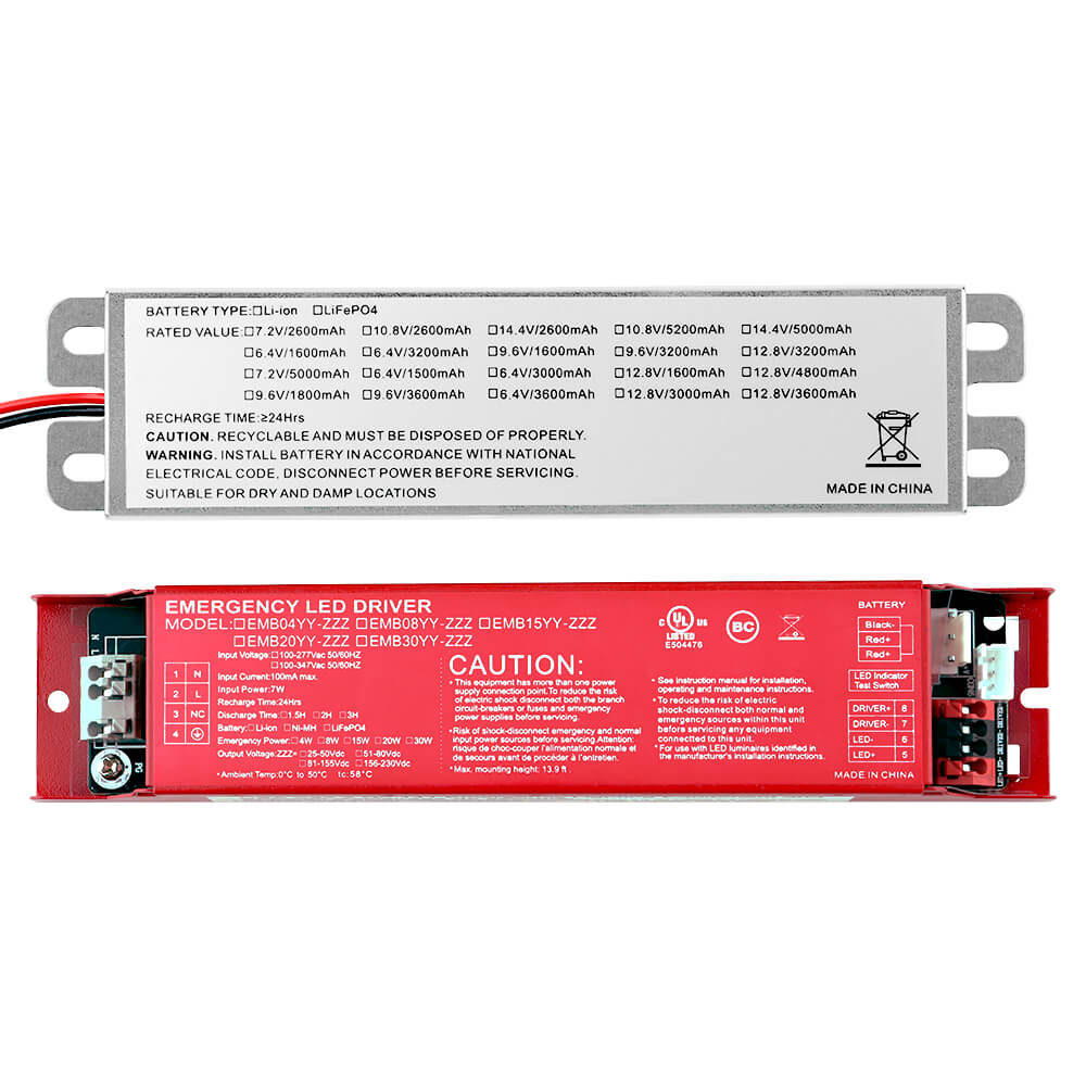 8W LED Emergency Backup Driver - Constant Power, 100-277V AC Input, 20-50V DC Output - Ideal for Commercial Lighting & Power Outage Preparedness