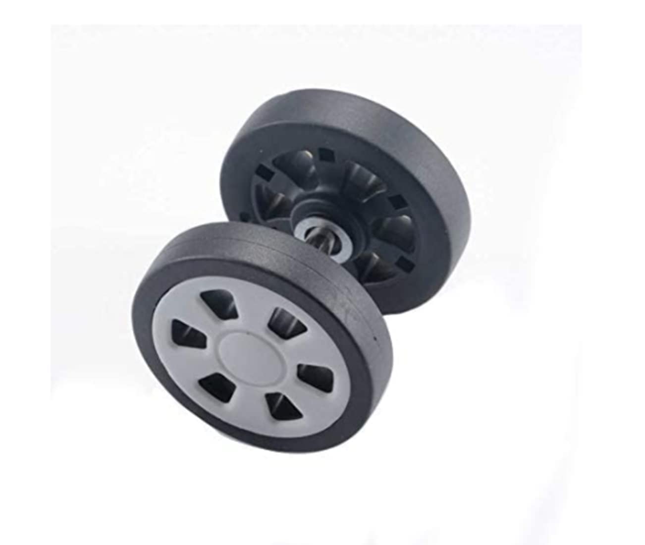 Replacement Luggage Wheels 60x15mm - 2PCS Silent Swivel Caster Wheels with Bearings for Suitcase Repair (Black) - Perfect for Travel Luggage, Carry-On Bags & Rolling Cases