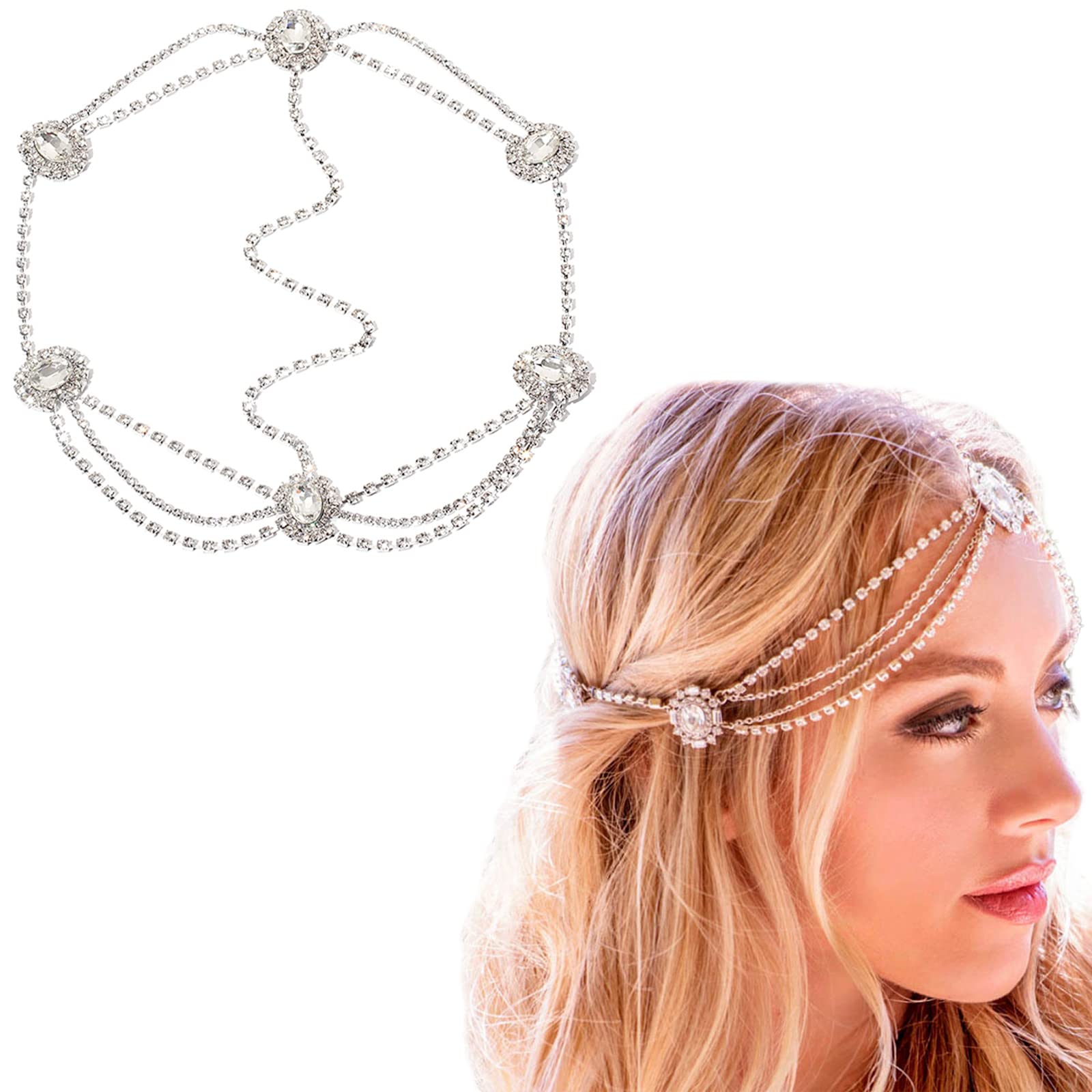 Vintage Silver Bridal Headband - Elegant Wedding Hair Accessory for Bride, Prom & Party | Perfect for Vintage-Themed Weddings, Photo Shoots & Special Occasions