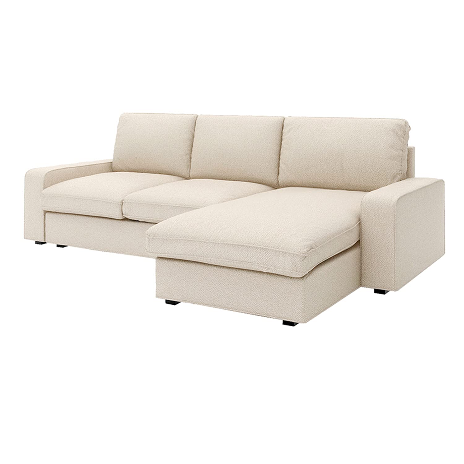 CRIUSJA IKEA Kivik Loveseat Sofa Cover (280cm) with Right Chaise - 3 Cushion Couch Slipcover Set with Cushion Covers - Stretchable Furniture Protector for Living Room, Home Decor (8018-3, 2+Right) - Perfect for Pet Owners & Family Gatherings