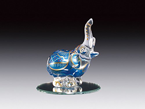 Handmade Blown Glass Blue Elephant Figurine - 3.25 Inch Collectible Art Piece for Home Decor, Gift & Elephant Lovers | Perfect for Shelf Display, Office Decor or Baby Nursery