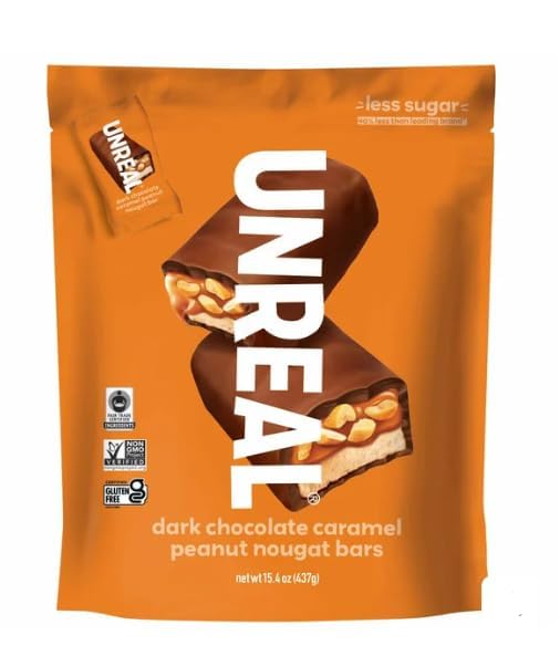Dark Chocolate Caramel Peanut Nougat Bar - 15.4oz for Snacking & Gifts