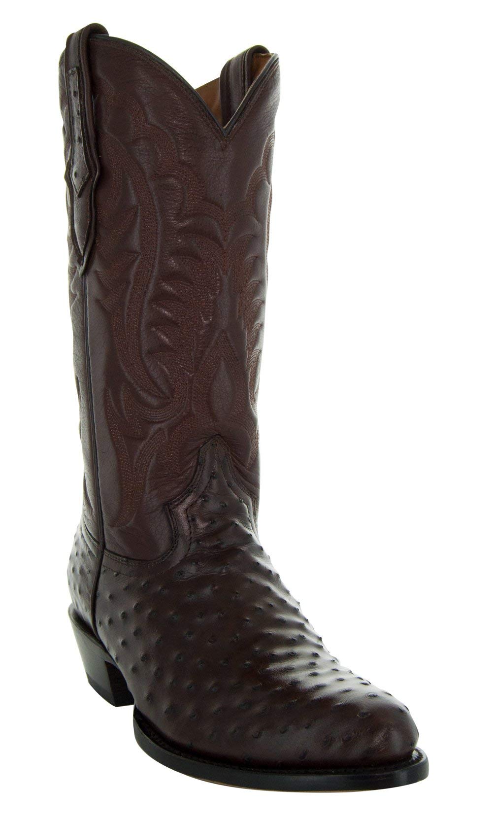 Soto Boots Men's H7002 Ostrich Print Cowboy Boots - Genuine Leather Western Boots for Men | Perfect for Rodeo, Country Dancing & Casual Wear