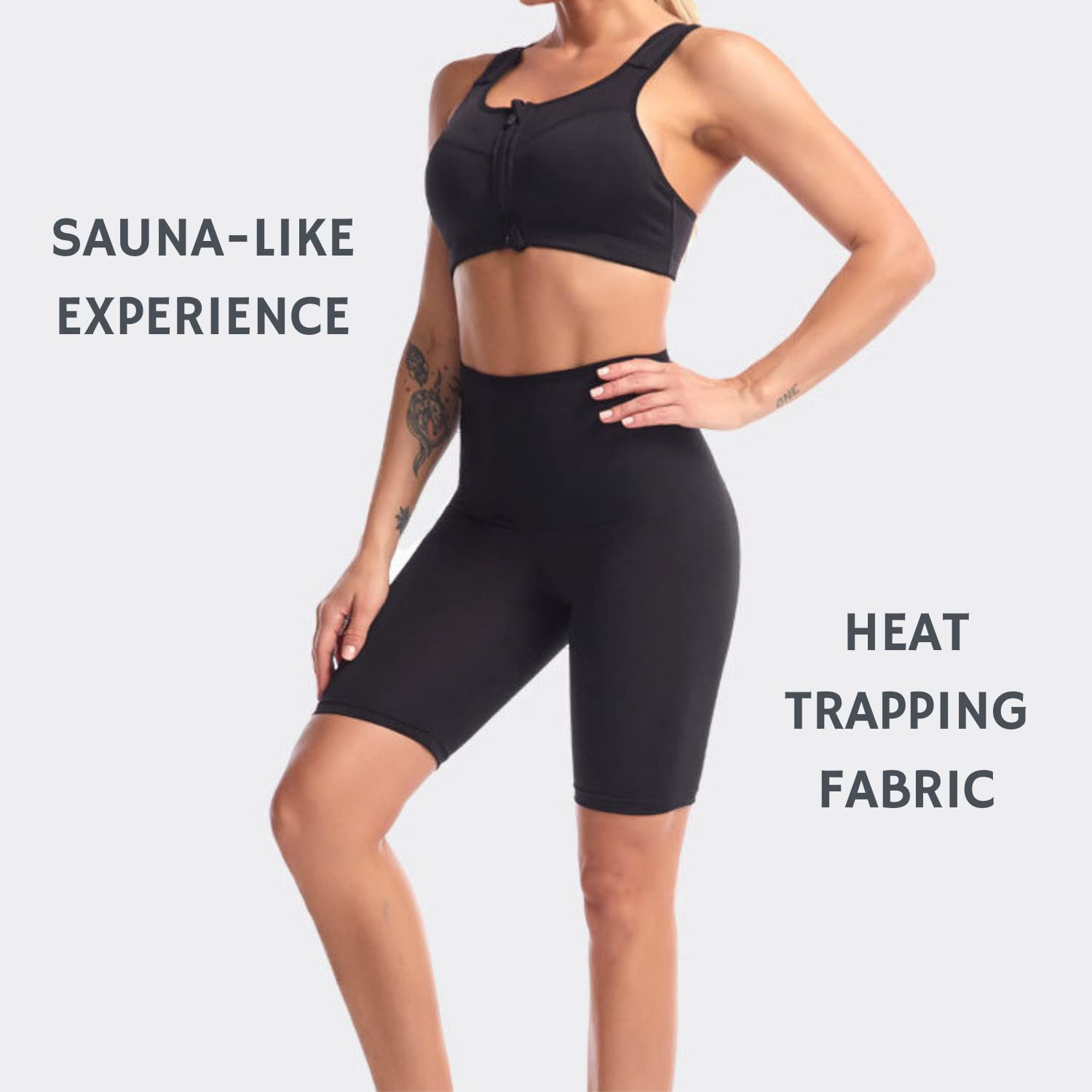 Nano Hertz Sauna Sweat Shapewear Shorts for Women - Weight Loss Workout Leggings & Lower Body Shaper Pants | Fitness Exercise & Toning | Perfect for Gym, Yoga & Home Workouts