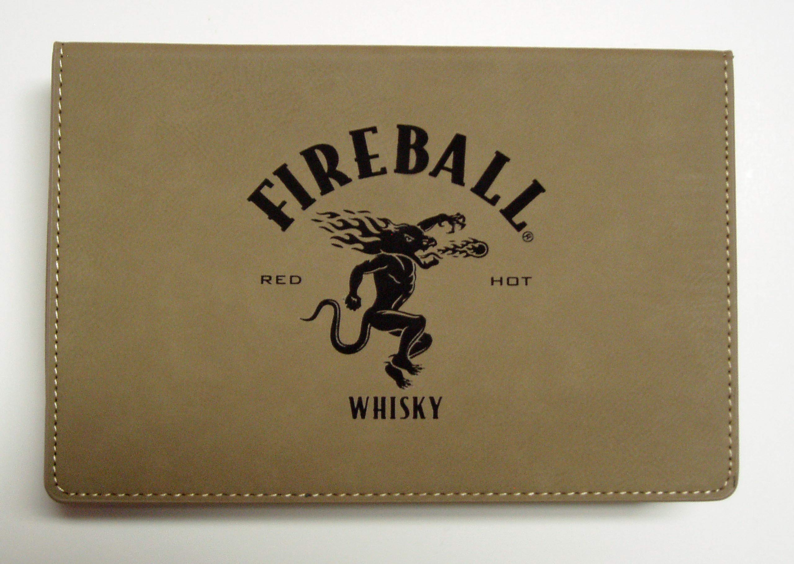 Premium 6 oz Stainless Steel Fireball Whiskey Flask Gift Set with 2 Shot Glasses & Funnel - Leather Gift Box for Men, Bourbon Lovers - Perfect for Camping, Parties & Groomsmen Gifts