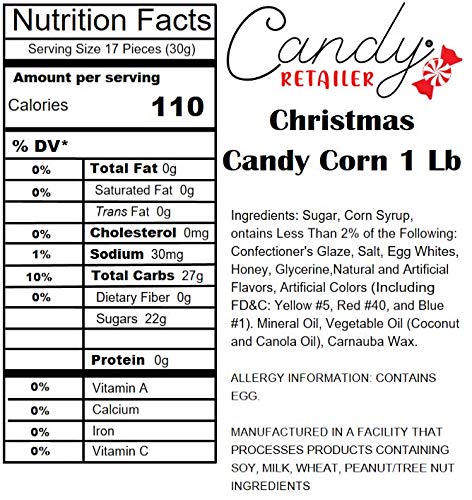 Christmas Candy Corn 1 Lb - Bulk Candy for Holiday Parties & Gifts