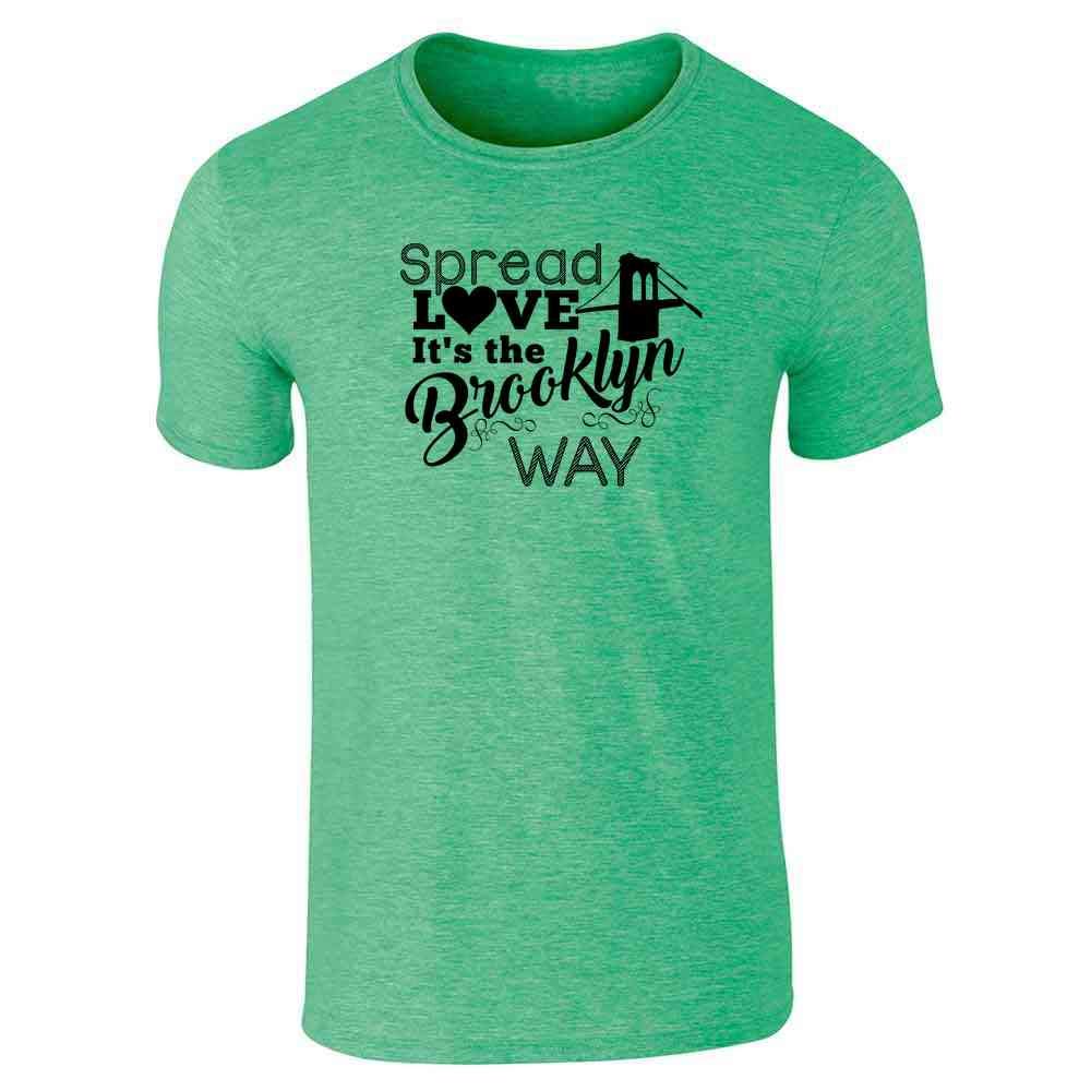 Pop Threads Spread Love Its The Brooklyn Way Graphic T-Shirt for Men | Vintage Brooklyn Style Tee | Casual Streetwear for Everyday Wear