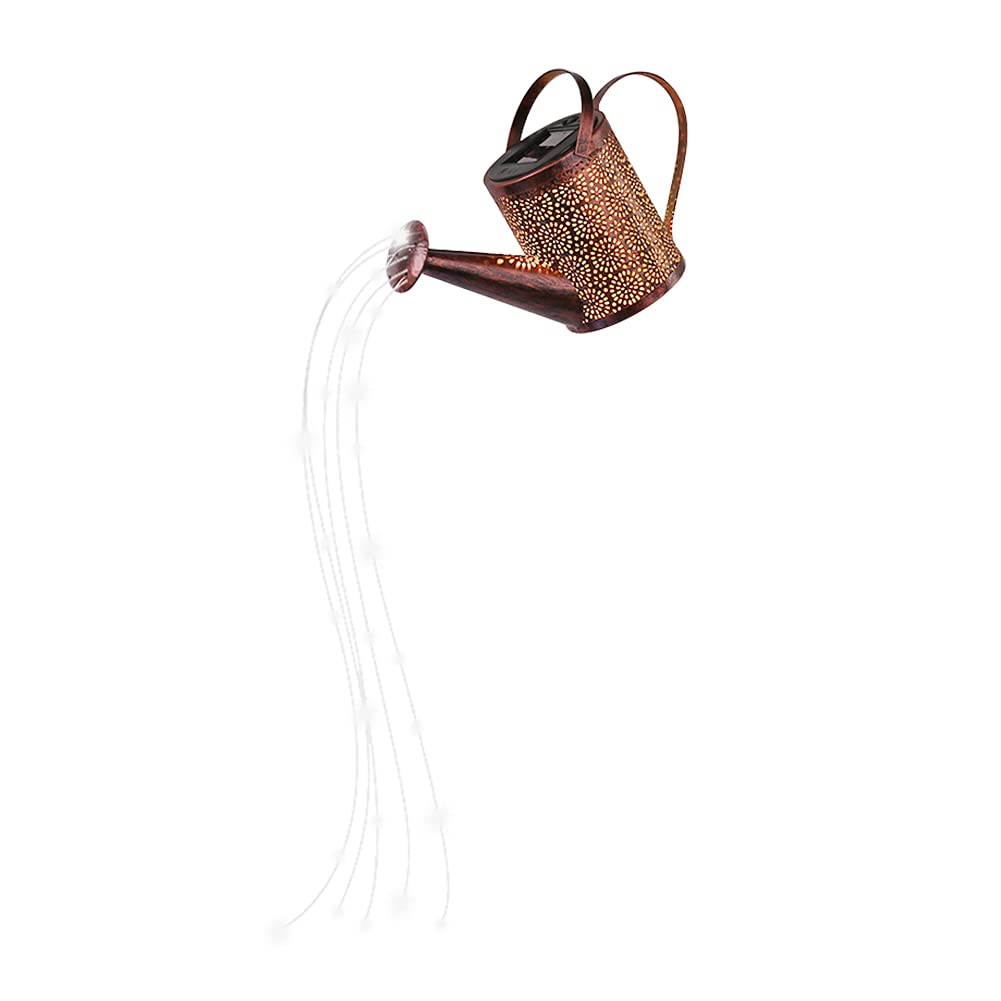 AIZHIYI Solar Powered LED Watering Can Light - Outdoor Garden Decor with Hollow Design, Fairy String Lights for Patio, Yard, and Landscape Lighting