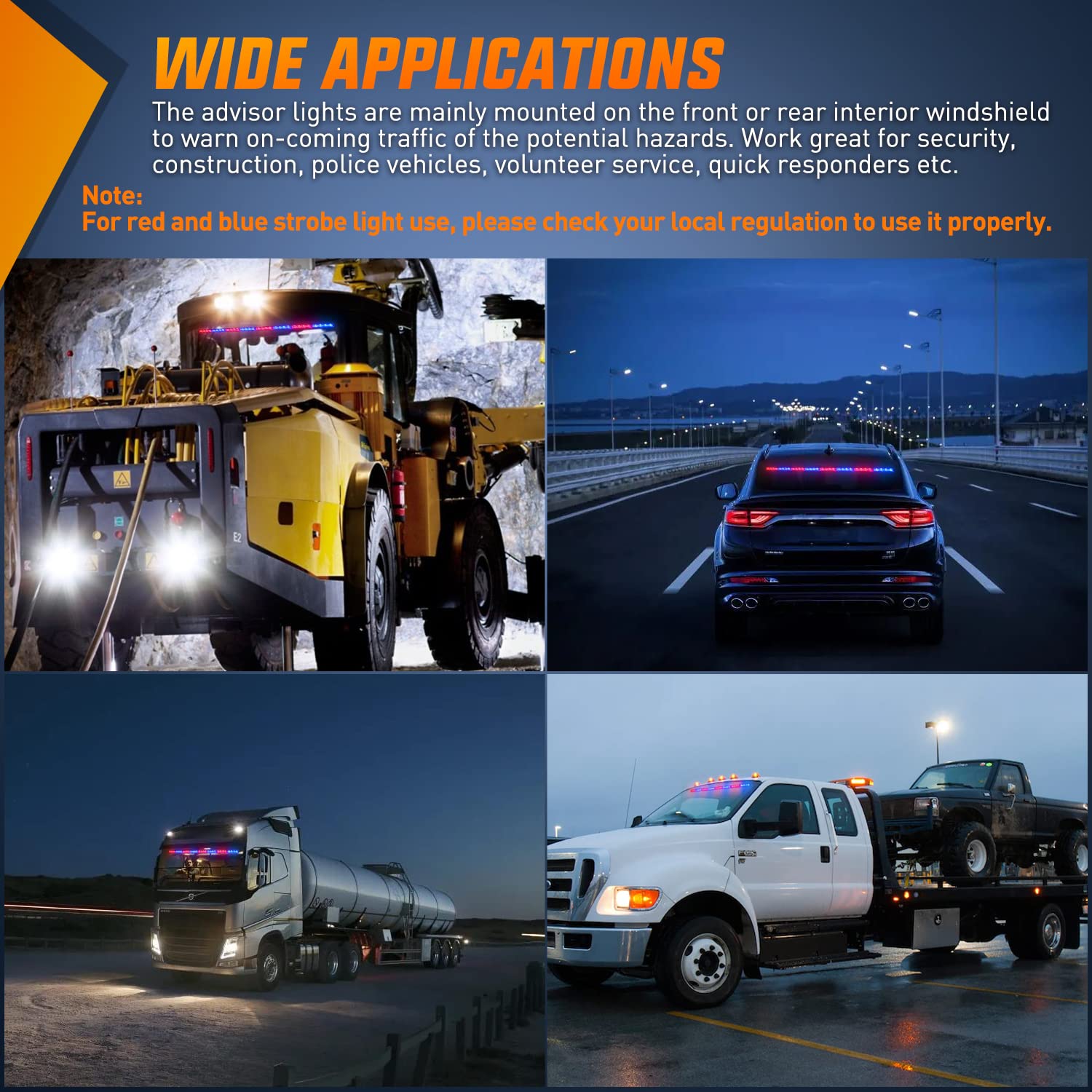 35Inch Nilight LED Traffic Advisor Emergency Strobe Light Bar - 32 LEDs, 21 Flash Patterns for Trucks, Police & Construction Vehicles - Directional Safety Warning Light with Cigar Lighter (Perfect for Roadside Emergencies, Night Work Zones & Vehicle Breakdowns)