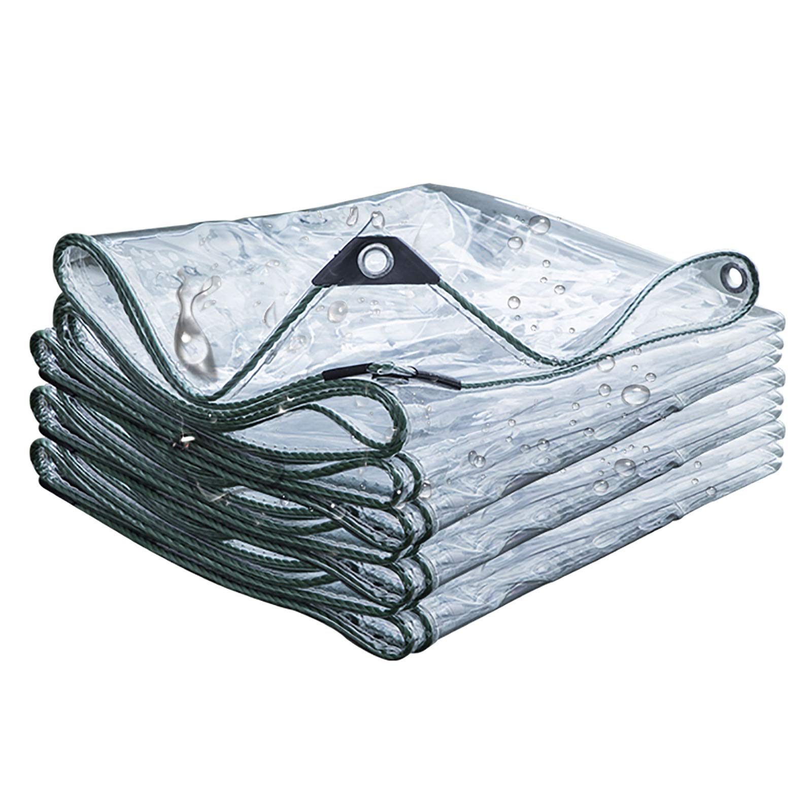 Clear PVC Waterproof Tarpaulin - 0.3mm Thick Transparent Rain Cover for Outdoor Use | UV-Resistant Sun Protection for Greenhouses, Balcony Windows, Pet Hutches & Roof Covers | Perfect for Gardening, Camping & Weatherproofing