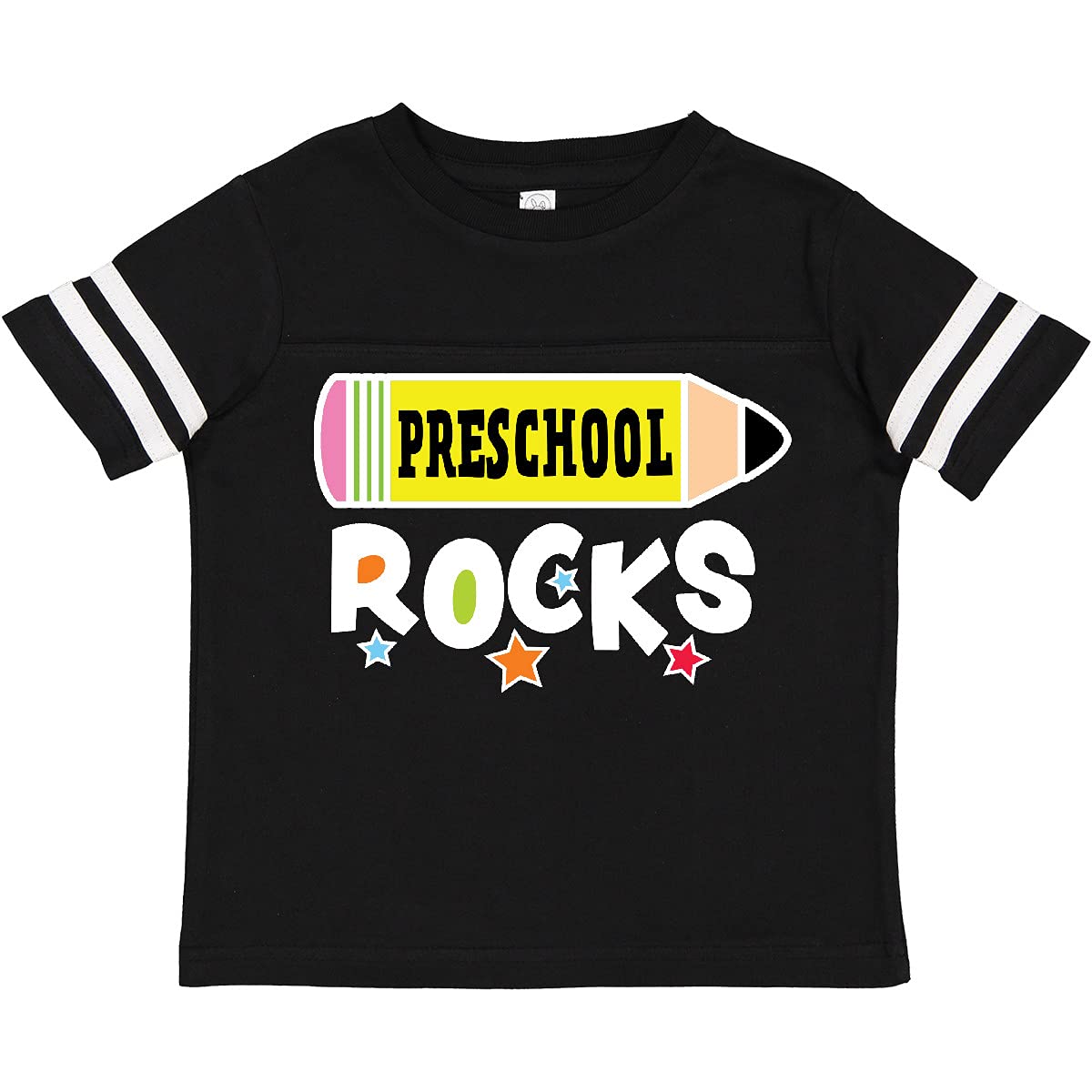 Preschool Rocks with Pencil and Stars Toddler T-Shirt - Cute Graphic Tee for Kids, Boys & Girls - Perfect for School, Playdates & Everyday Wear