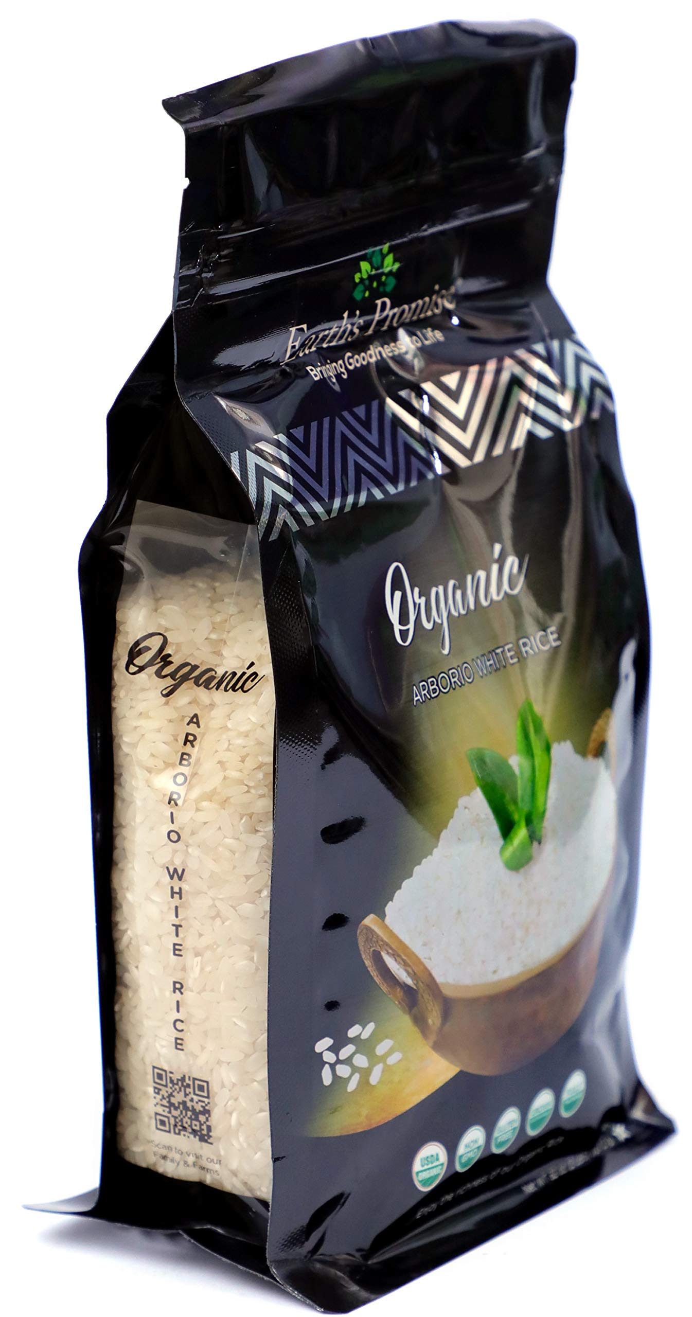 Earth's Promise Organic Arborio White Rice 32 oz (1-Pack) - Non-GMO, Gluten Free, Allergen Free, Low Arsenic, Sustainably Sourced - Perfect for Risotto, Paella, Rice Pudding & Creamy Rice Dishes - Healthy Pantry Staple for Italian & Mediterranean Cuisine