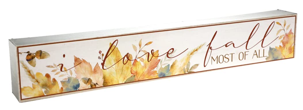 Charmed By Dragons 4-Piece Farmhouse Fall Decor Signs Set - Rustic Harvest Tabletop & Windowsill Shelf Sitters (I Love Fall) - Perfect for Autumn Home Decor, Thanksgiving Centerpieces, and Seasonal Mantel Displays