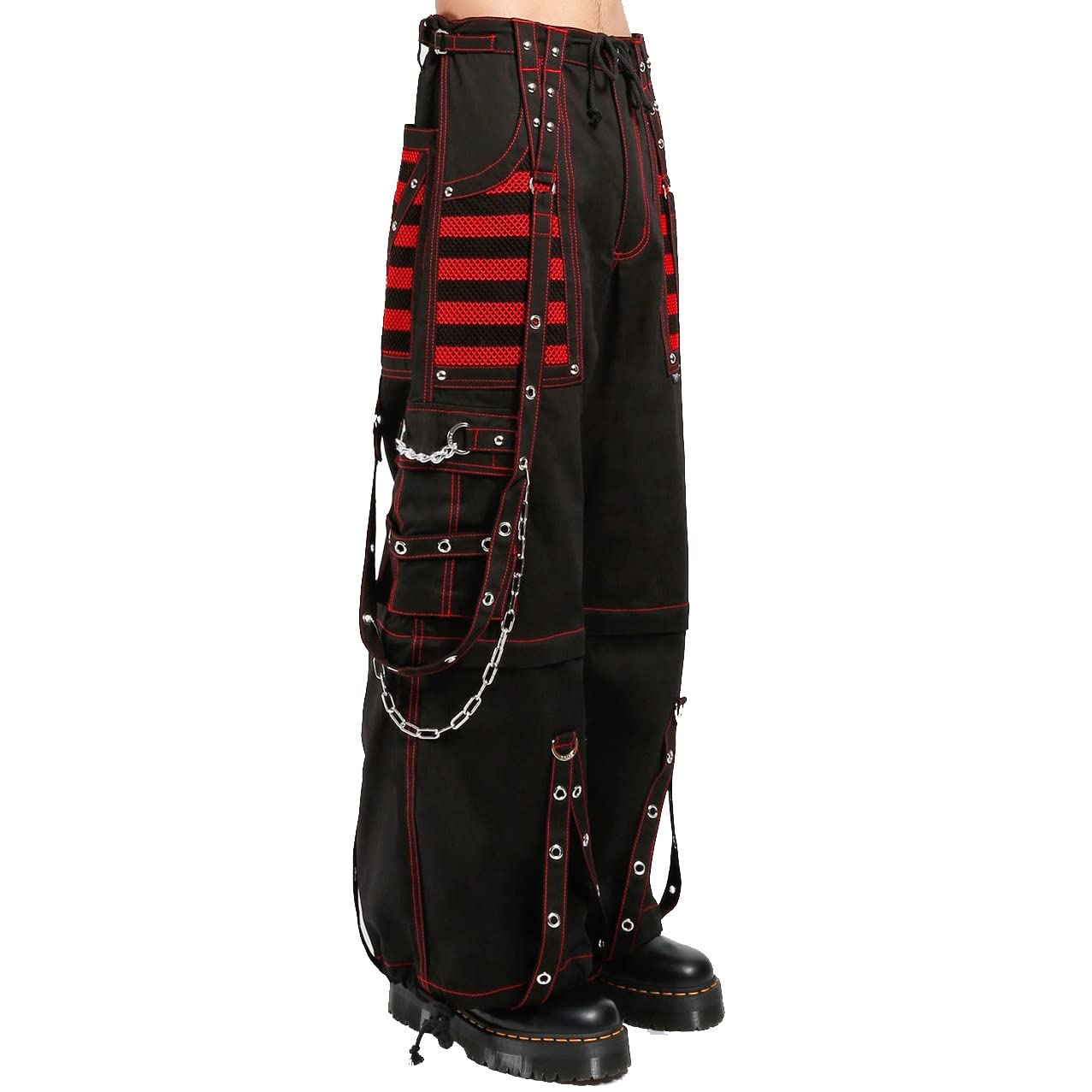 Gothic Punk Rock Emo Bondage Pants for Men - Black & Pink Alternative Shorts | USA | Perfect for Concerts, Halloween & Alternative Fashion