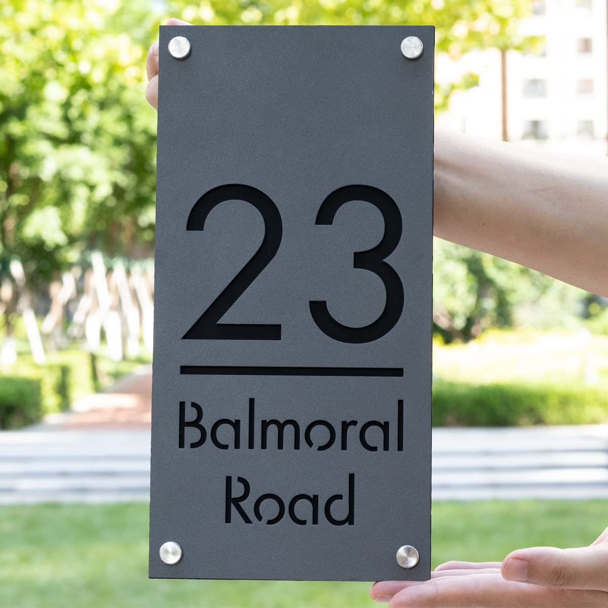 Custom 304 Stainless Steel Modern House Numbers - Personalized Outdoor Address Plaque Sign for Home, Mailbox & Front Door | Durable Weatherproof Design for Houses, Apartments & Office Buildings