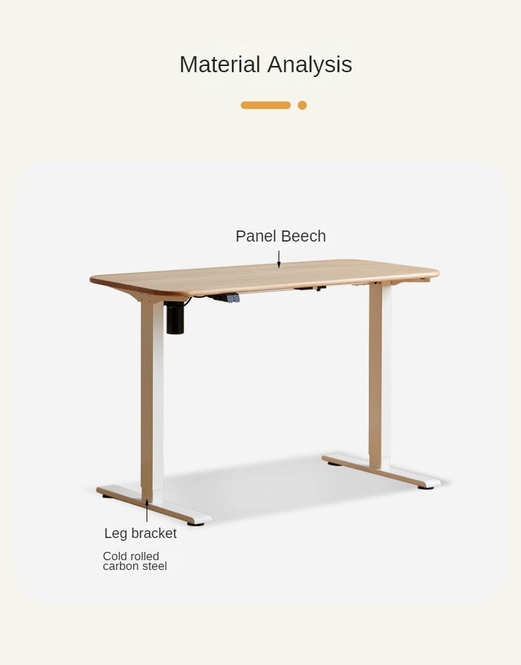 Ergonomic Beech Solid Wood Smart Electric Height Adjustable Standing Desk - Perfect for Home Office, Gaming & Workspace Productivity