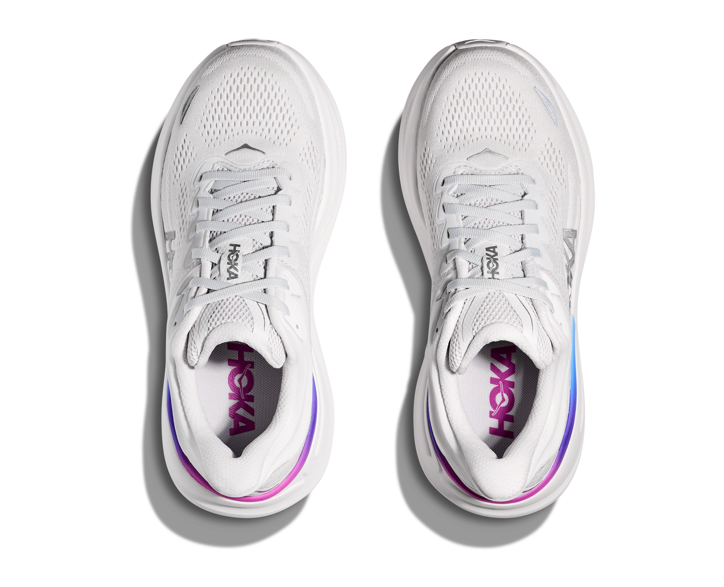 HOKA Women's Bondi 9 WIDE Running Shoes - Cosmic Grey/White (CYWH) | Cushioned Comfort for Long Distance Running & Walking | Perfect for Road Running, Jogging, and Everyday Wear