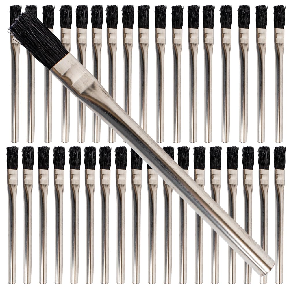 Pro Grade Acid Brushes - 36 Pack 1/2 Inch Natural Boar Hair Flux Brushes for Welding, Soldering & Electronics Repair | Durable & Precise Application Tools
