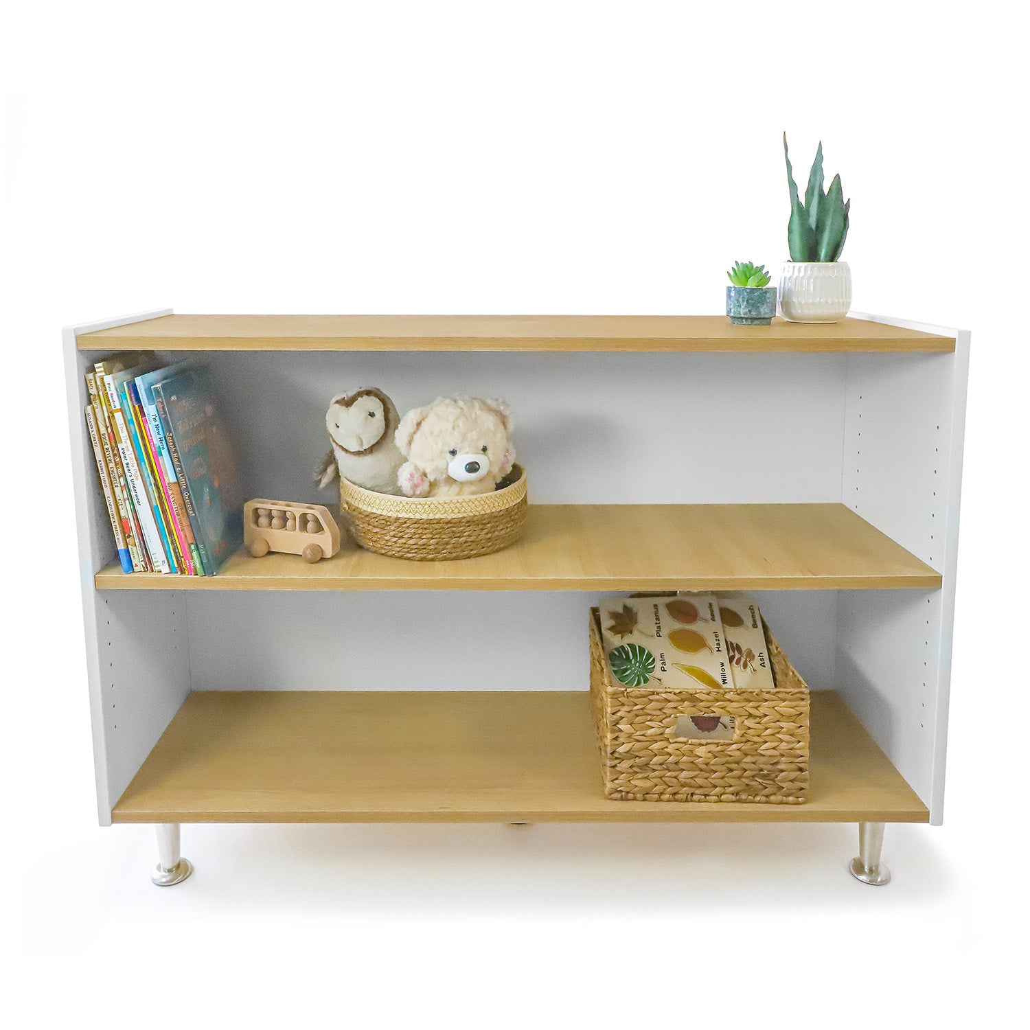 Elevated Adjustable Shelf Cabinet 33H - Modern Storage Solution for Kitchen, Bathroom & Office Organization - WB1918