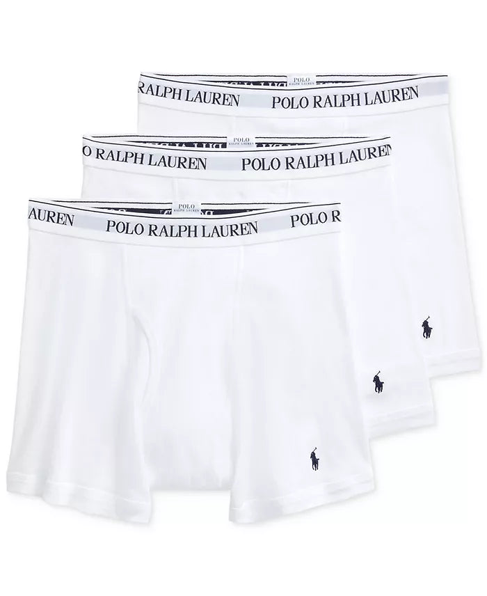 3 Pack Men's Cotton Boxer Briefs - Soft Breathable Underwear for Everyday Comfort - White - Perfect for Workout, Lounge & Travel