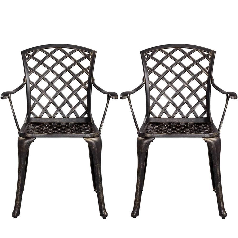 Yaheetech 2-Piece Patio Dining Chairs Set - Outdoor Garden Furniture for Backyard, Deck, Poolside & Balcony Use
