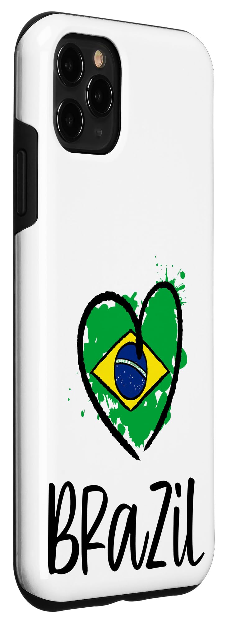 iPhone 11 Pro Max Case - Brazilian Heart Art Kawaii Design Slim Protective Phone Cover for iPhone 11 Pro Max | Perfect Gift for Travel Lovers & Brazil Fans
