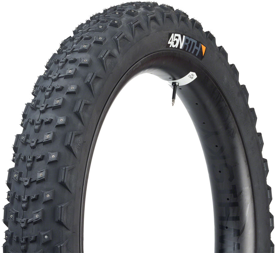 45NRTH Dillinger 4 Winter Bike Tire - 27.5x4.0 Tubeless Folding Black 60TPI with 168 Carbide Studs | Fat Tire for Snow & Ice Cycling | Mountain Bike, Commuter & Adventure Riding