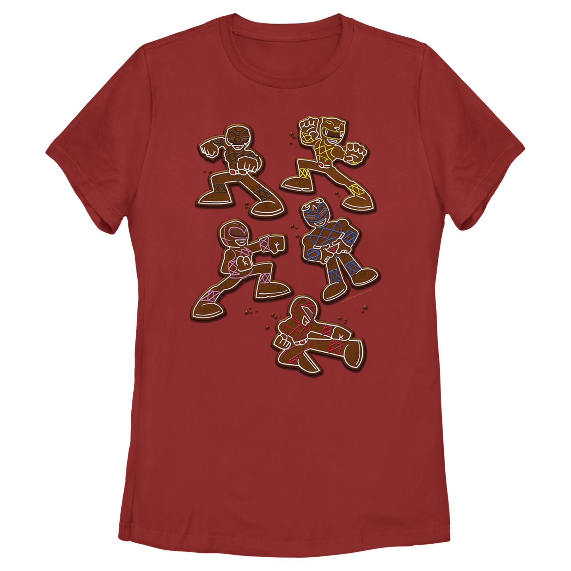 Women's Power Rangers Graphic T-Shirt - Official Licensed Power Ranger Cookies Design - Perfect for Cosplay, Halloween & Casual Wear