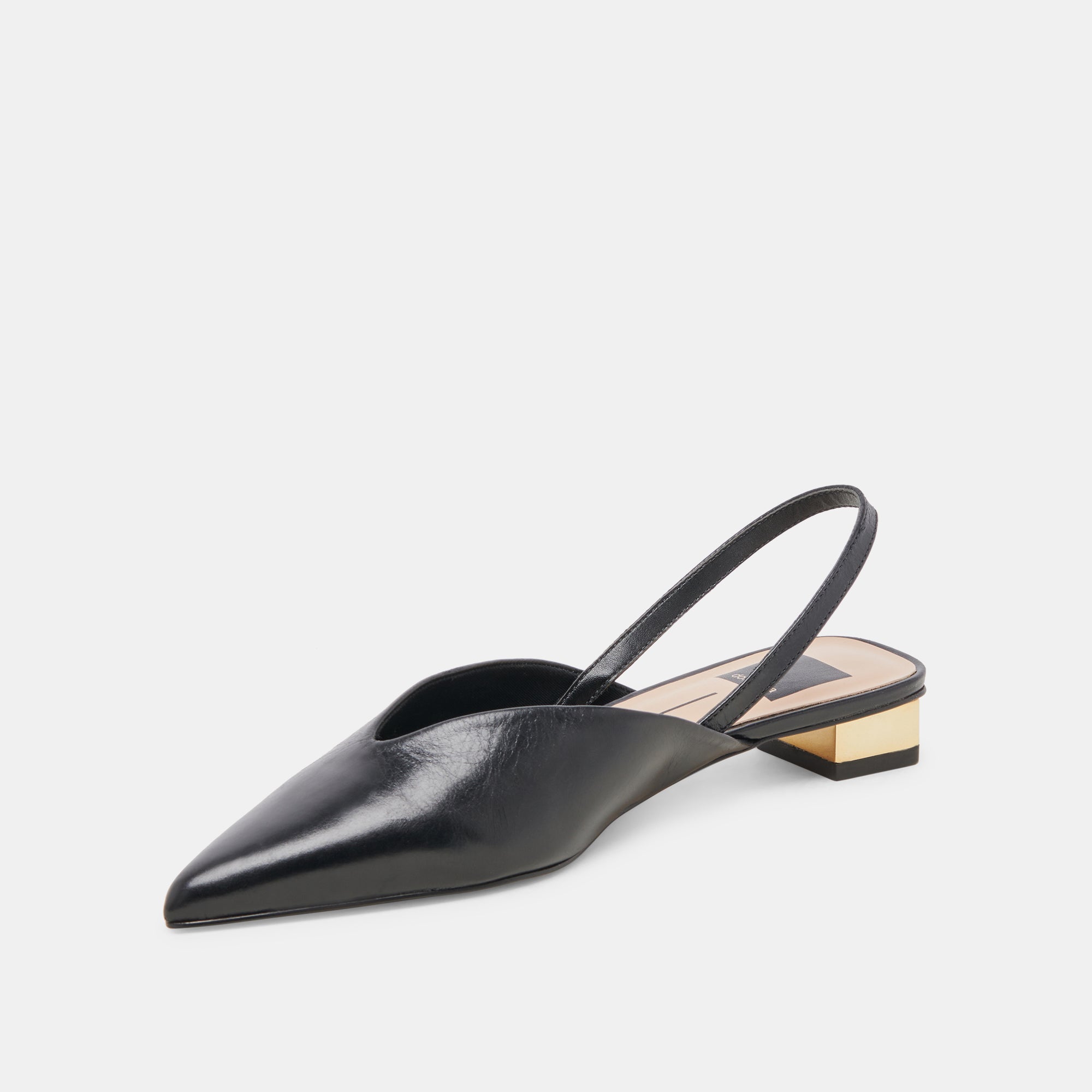 BYANCA Women's Black Leather Flats - Comfortable Slip-On Shoes for Work, Office & Casual Wear