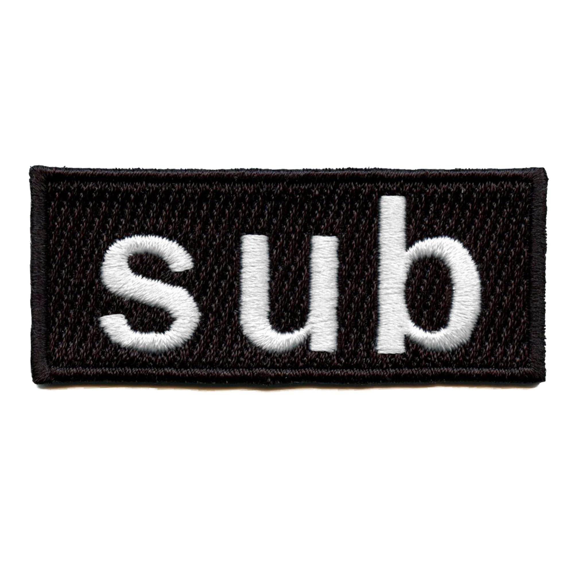 Submissive Role Preference Embroidered Iron-On Patch - Sub Tag Box Logo for BDSM Gear & Apparel | Perfect for Leather Jackets, Vests, and Denim Customization