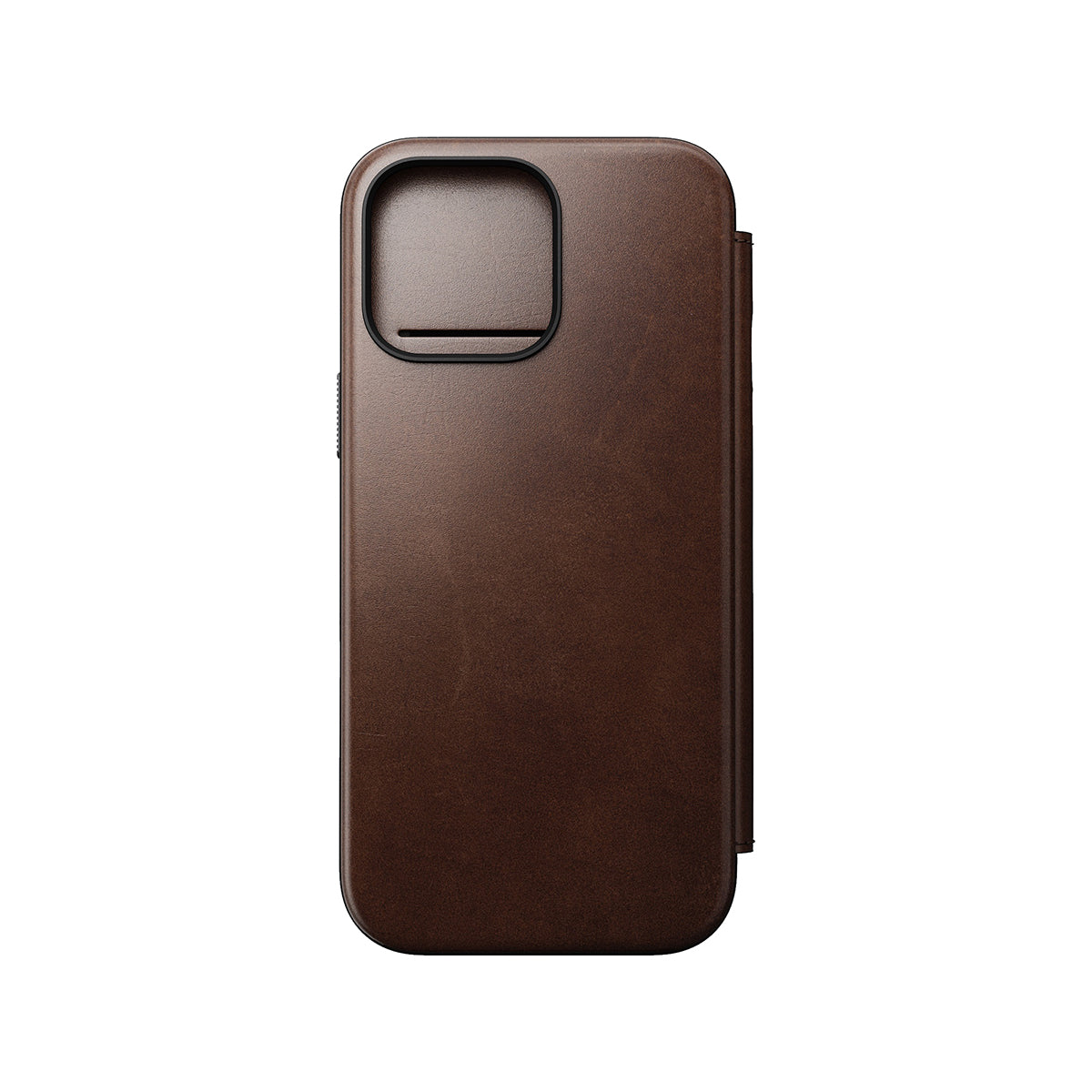 Premium Horween Leather Folio Case for iPhone 16 Pro Max - Rustic Brown | Slim Wallet & Stand Feature | Perfect for Business Travel & Daily Protection