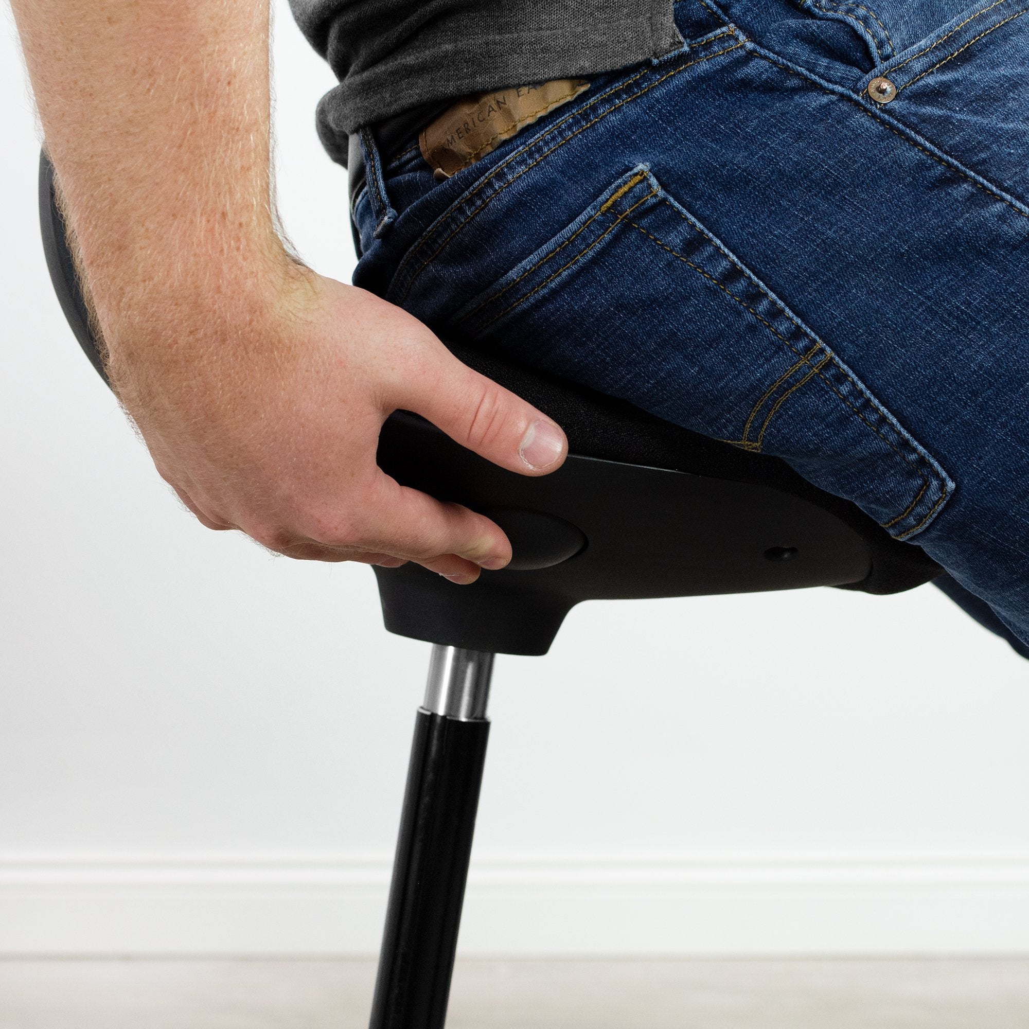 Adjustable Black Perch Stool - Ergonomic Height Adjustable Stool for Standing Desk, Kitchen, Bar & Office - Perfect for Work, Study & Relaxation