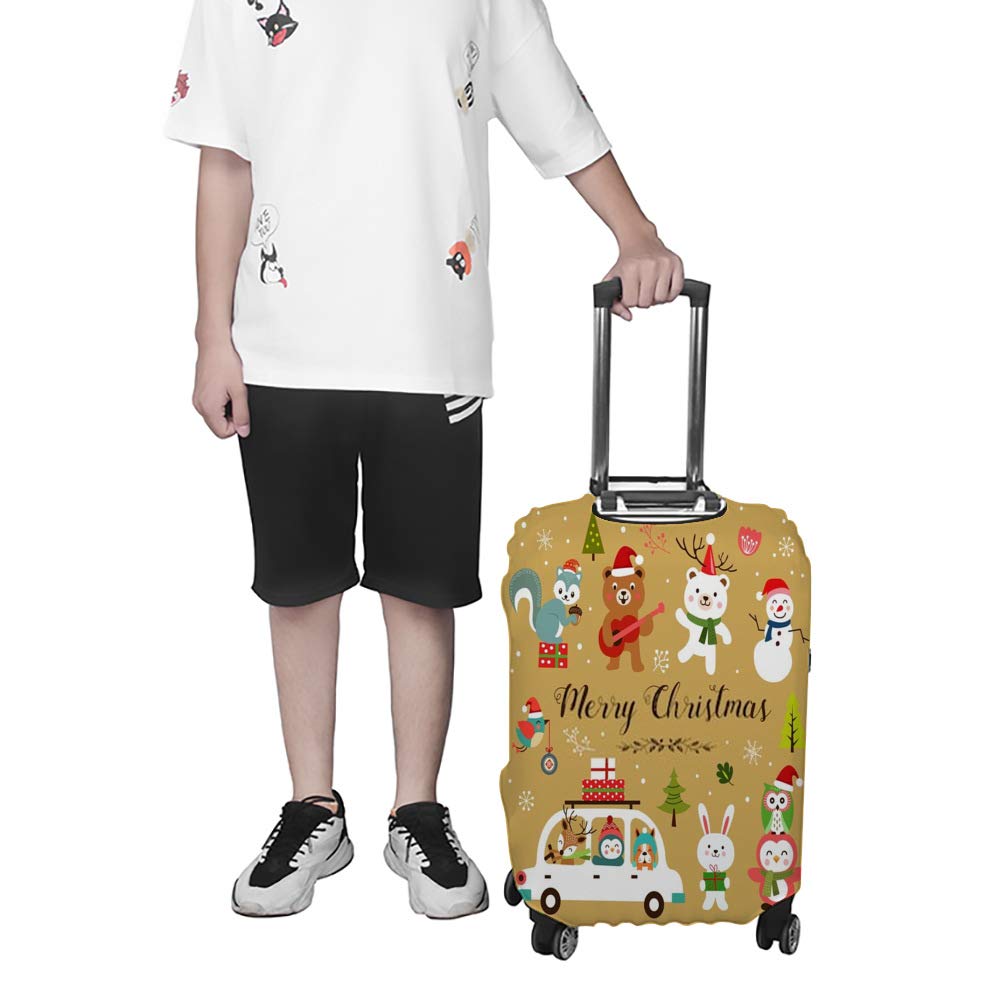 Cartoon Christmas Character Luggage Cover Set - Washable Trolley Case Protector for Travel | Suitcase Protector for Holiday Trips & Airplane Travel Accessories