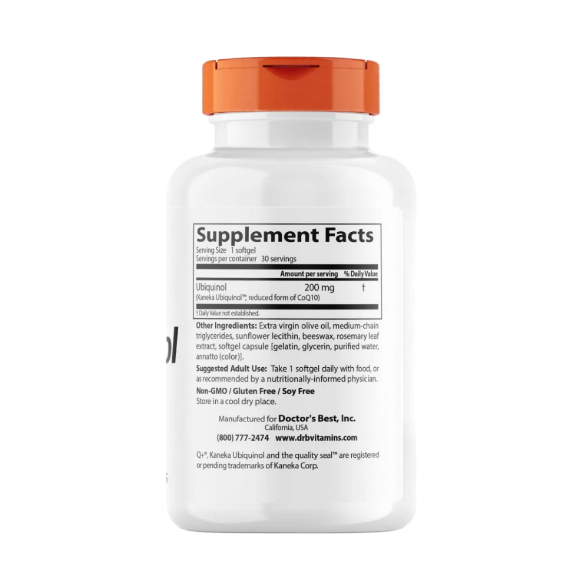 Doctor's Best Ubiquinol 200mg with Kaneka Q10 - 30 Softgels for Heart Health & Energy Support - Perfect for Active Adults & Cardiovascular Wellness