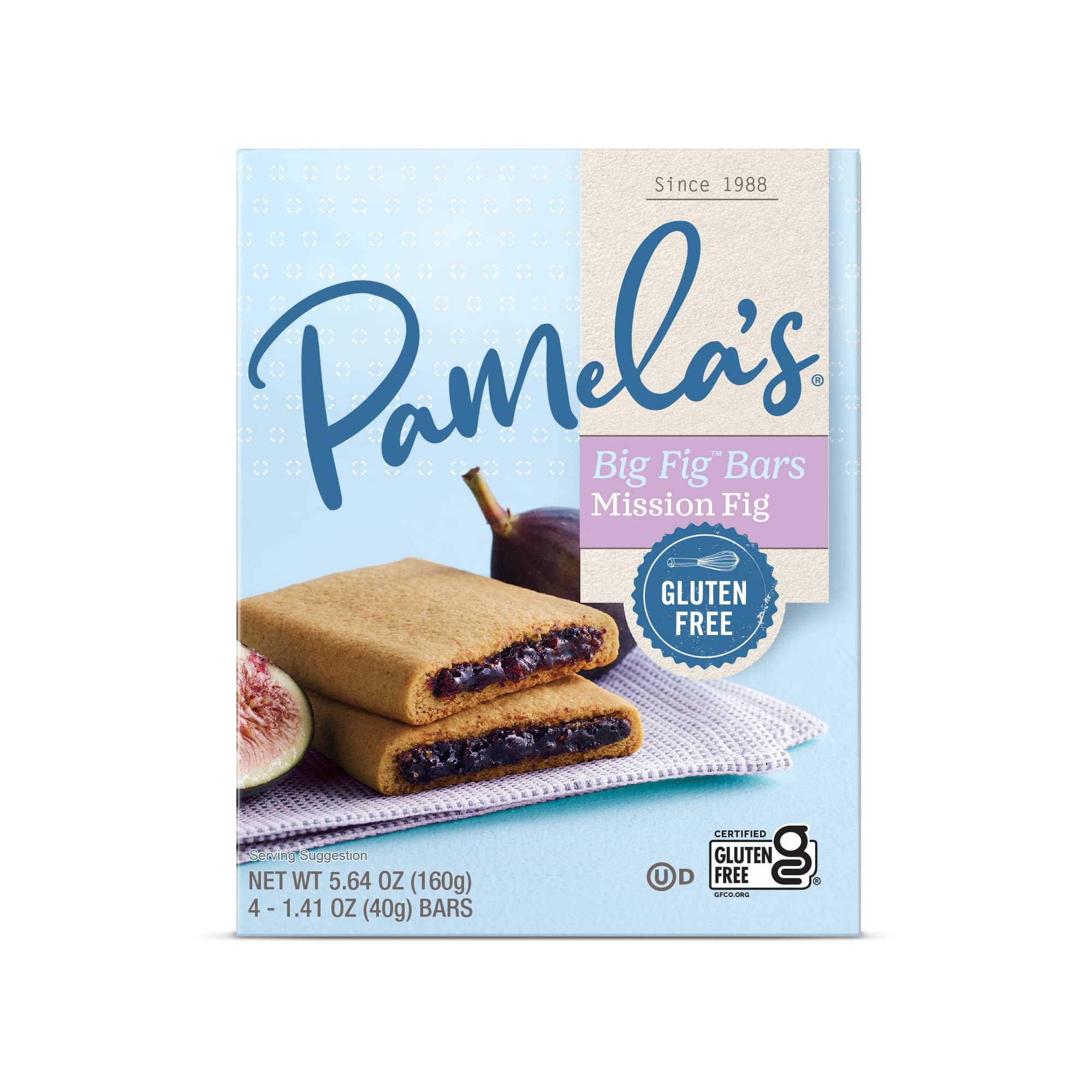 Organic Gluten-Free Giant Fig Cookies by Pamela's - Mission Fig Flavor, 5.64 oz Pack | Perfect for Snacking, Lunchboxes & Gluten-Free Diets