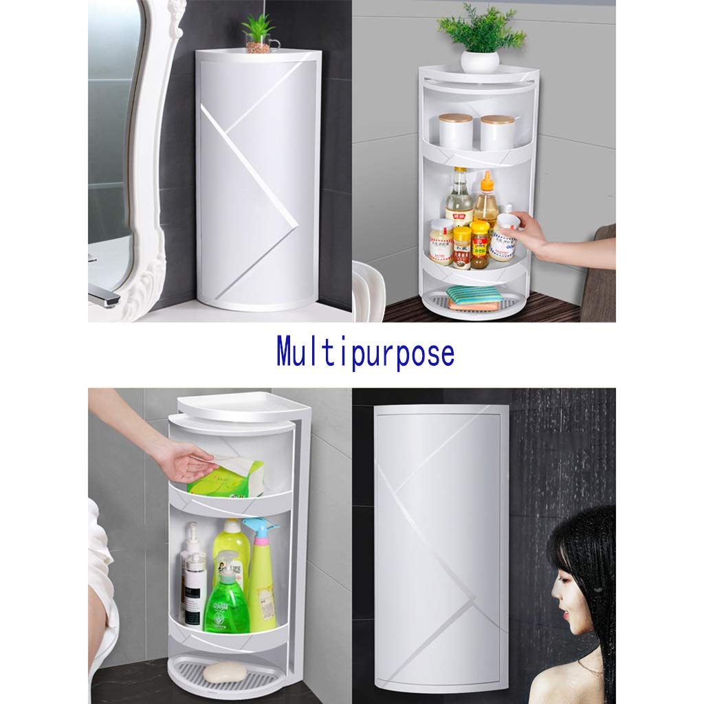 AGYH No-Drill Bathroom Shelf - Triangle Rotating Wall Mounted Storage Rack for Toilet & Sink Organization | Perfect for Small Bathrooms, Apartments & Vanity Storage