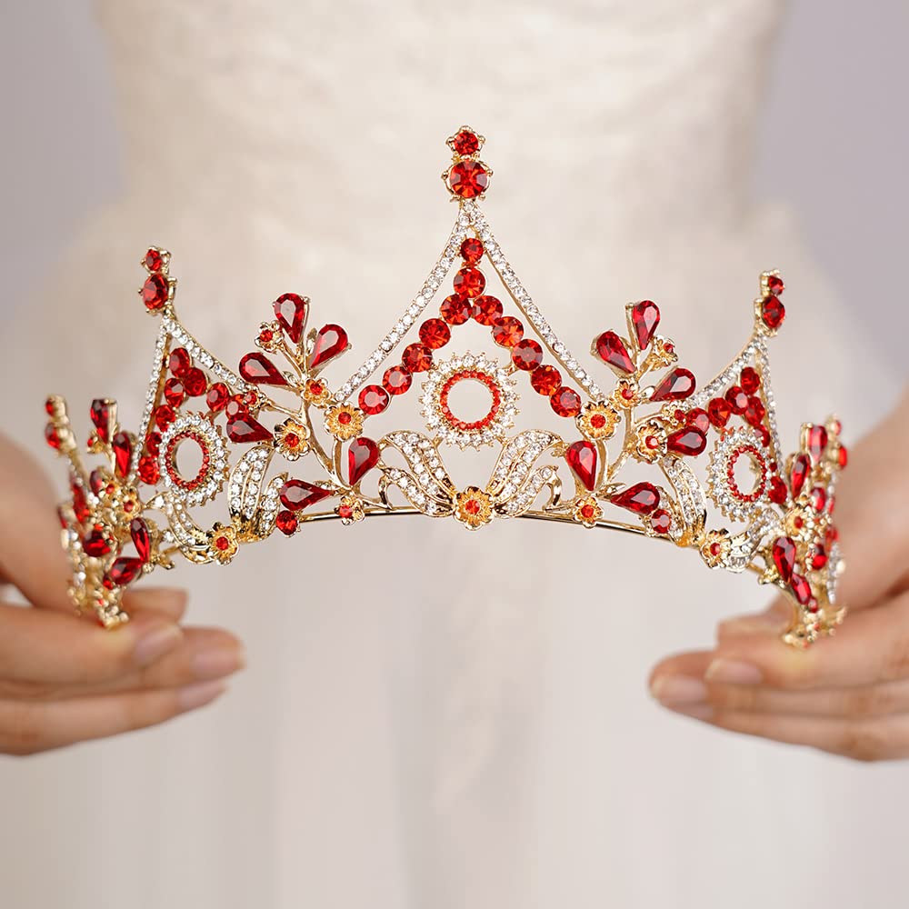 JWICOS Wedding Tiara for Bride - Crystal Pearl Queen Crown Hair Accessories for Women | Perfect for Pageant, Birthday, Prom & Bridal Events