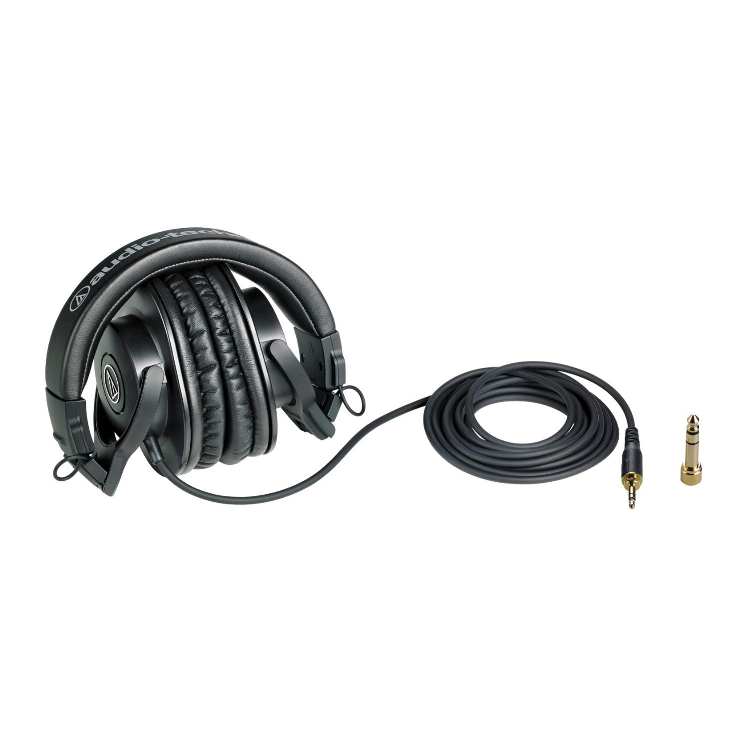 Audio-Technica ATH-M30X Professional Studio Monitor Headphones Bundle with Knox Headphone Stand & Carrying Case (3-Piece Set) - Perfect for Music Production, Podcasting & Home Recording Studios