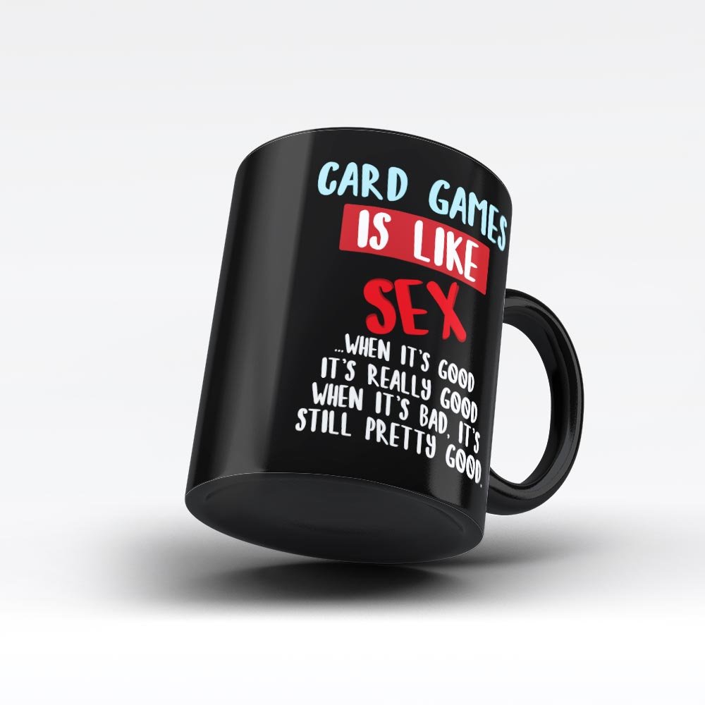 Funny Card Games Quote Black Coffee Mug - Perfect Gift for Gamers & Coffee Lovers - Ideal for Home, Office, or Game Nights