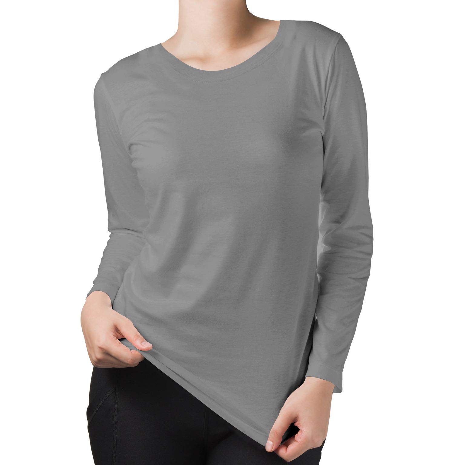 BaHoki Essentials Long Sleeve Undershirts for Scrubs - Stretchy Comfort Fit Layering Shirt for Nurses & Medical Professionals - Perfect Under Scrubs for Hospital Shifts & Healthcare Work