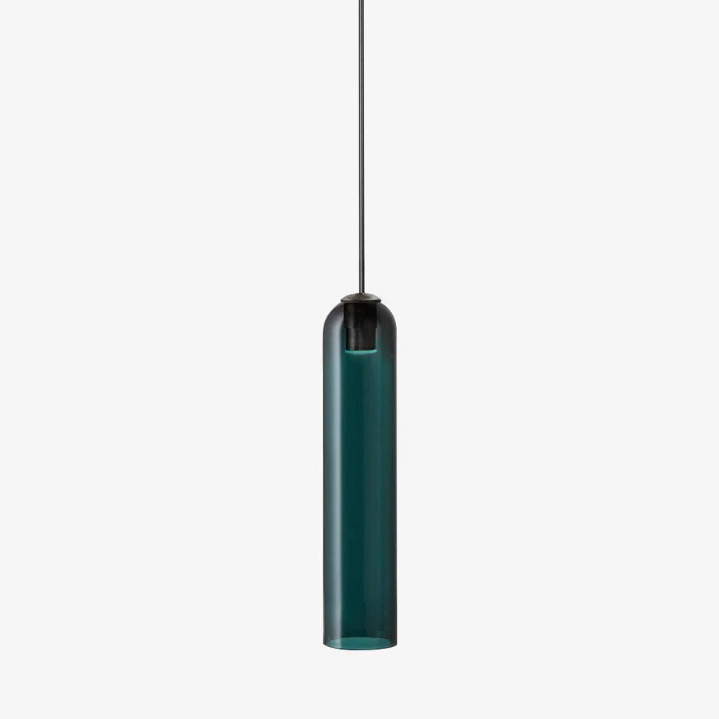 Modern Long Tube Glass Pendant Light Fixture - Sleek Cylindrical Hanging Lamp for Kitchen Island, Dining Room & Bedroom Lighting