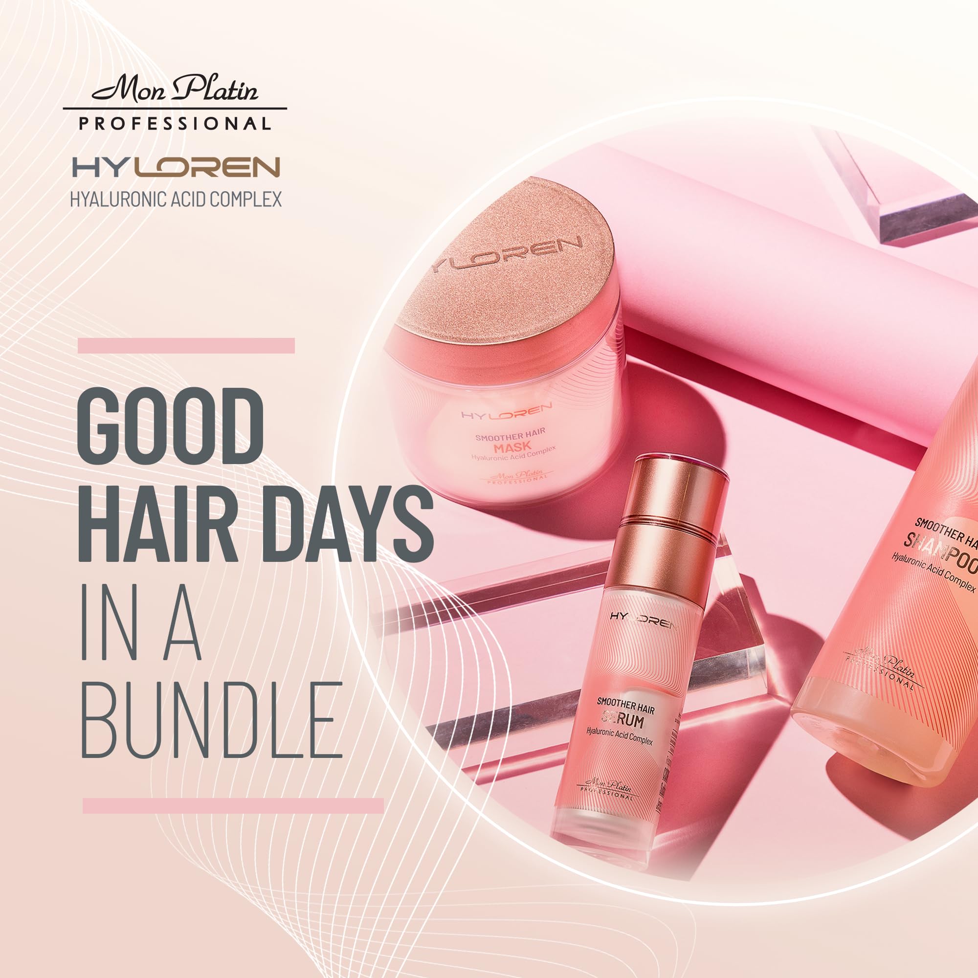 Mon Platin Hair Mask, Serum & Smoothing Shampoo Set – Deep Conditioning Anti-Frizz Treatment for Straightened Hair with Glossy Shine & Heat Protection | Salon-Quality Hair Care for Smooth, Frizz-Free & Protected Hair at Home