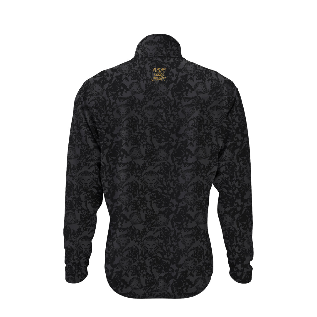Lion Shield Charcoal Grey Performance Long Sleeve 1/4 Zip Pullover - Moisture Wicking & Breathable Activewear for Running, Hiking & Outdoor Sports