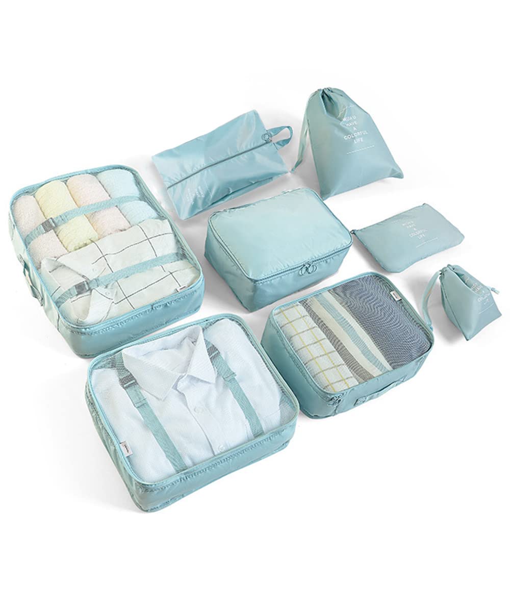 Bycc Bynn 8-Piece Packing Cubes Set - Lightweight Travel Organizers for Suitcase & Luggage (Pink) | Perfect for Business Trips, Vacations & Weekend Getaways